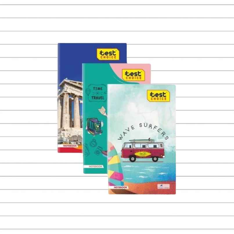 Single Line Longbook-120 Pages- Pack of 3 (Assorted Prints)