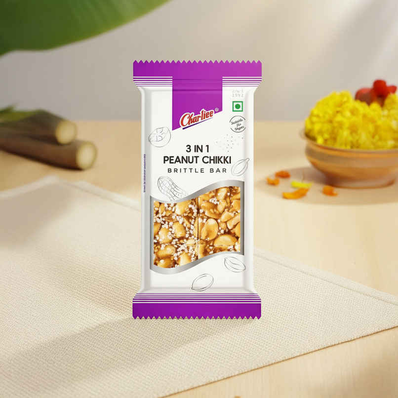 Charliee 3 In 1 Peanut Chikki | Sweet & Crunchy