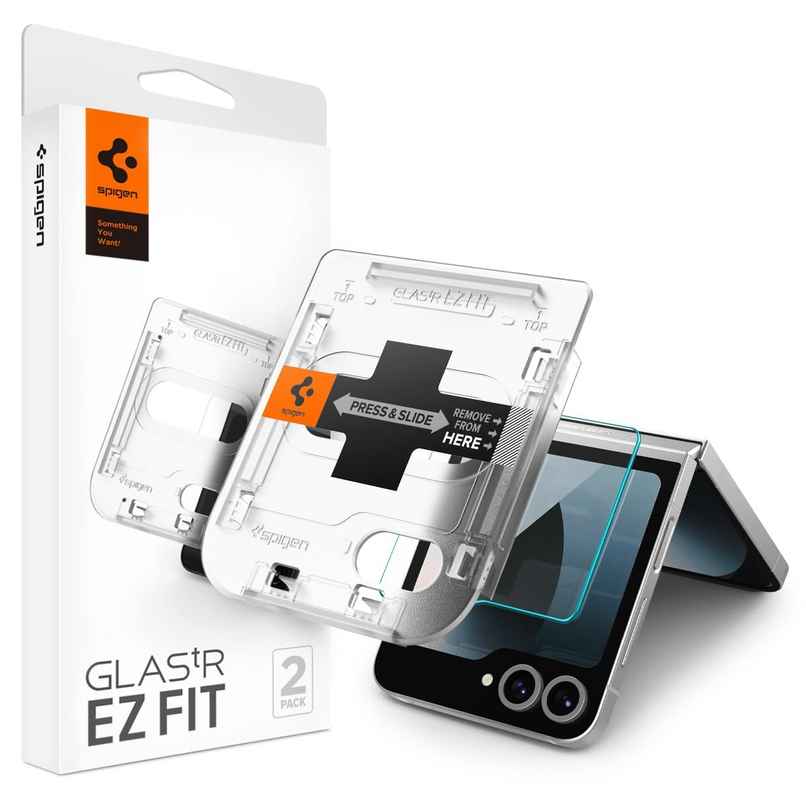 Spigen Ez Fit Tempered Glass Screen Protector Guard For Samsung Galaxy Z Flip 6 Smartphone (2 Pack) Spigen Ez Fit Tempered Glass Screen Protector Guard For Samsung Galaxy Z Flip 6 Smartphone (2 Pack)
