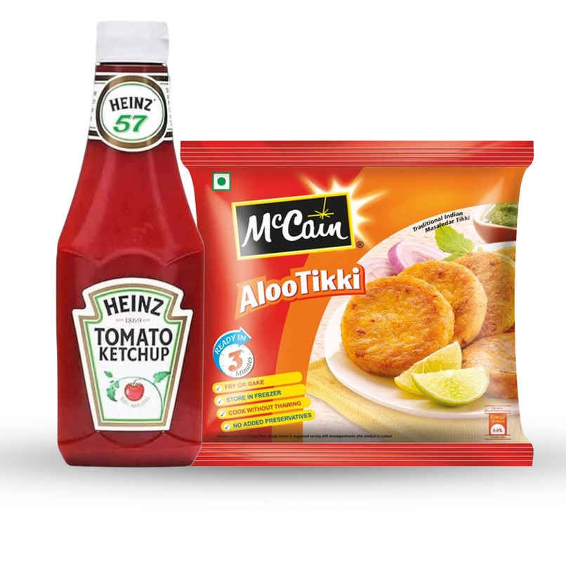 Heinz Tomato Ketchup (435g) & Mccain Aloo Tikki (400g) Combo Heinz Tomato Ketchup (435g) & Mccain Aloo Tikki (400g) Combo