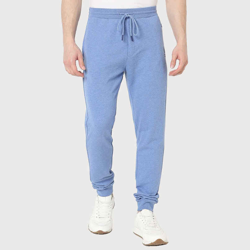 Underjeans by Spykar Men's Pure Cotton Pyjama | Blue Melange - L
