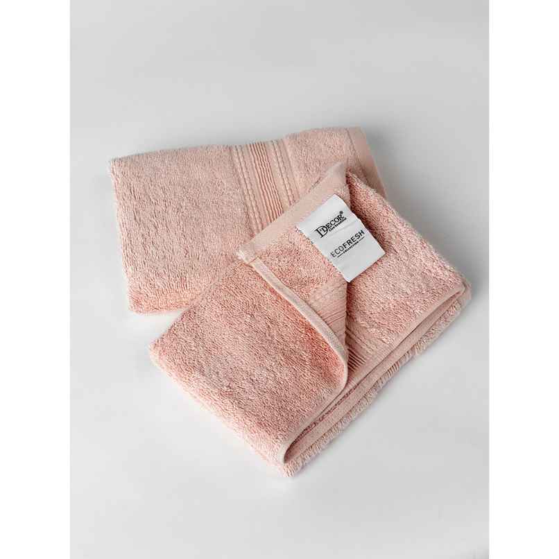 DDECOR Ecofriendly 70% Bamboo 30% Cotton Super Soft 650 GSM Solid Sustainable Hand Towel - Pink