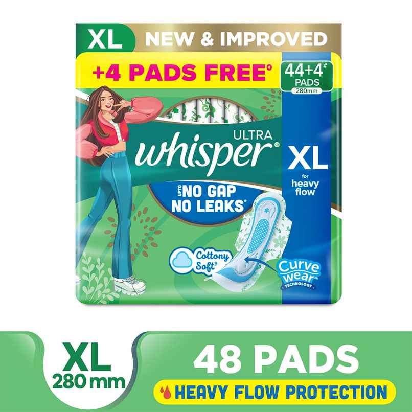Whisper Ultra Hygiene+Comfort Sanitary Pads | XL | 48 pcs