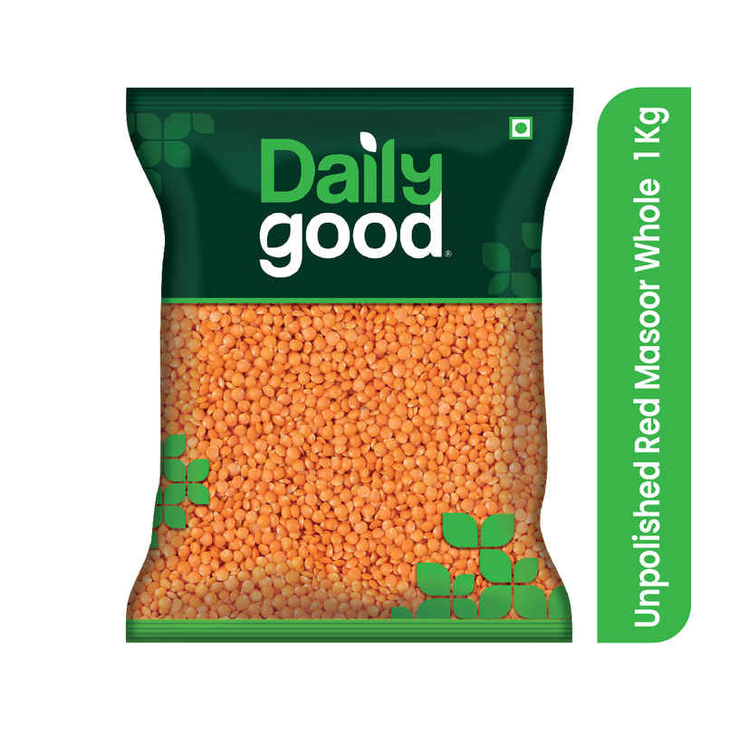 Daily Good Unpolished Red Masoor Whole - Malka - Lentils
