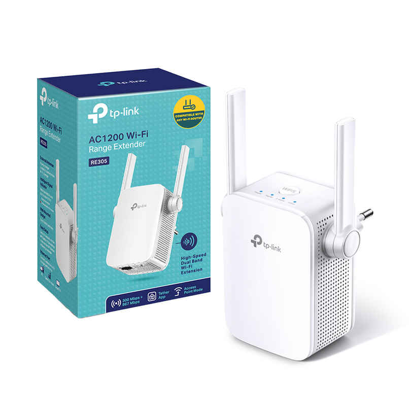 TP-Link RE305 AC1200 Mesh Wi-Fi Range Extender, Wireless Repeater Signal Booster - White TP-Link RE305 AC1200 Mesh Wi-Fi Range Extender, Wireless Repeater Signal Booster - White