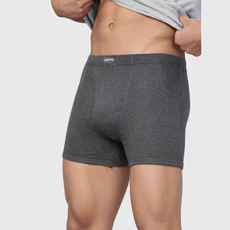 Levi's 010 Men's Comfort Boxer Brief | Contoured Double Pouch | Pack of 2 | Lt. Grey Mel,D. Grey Mel | S