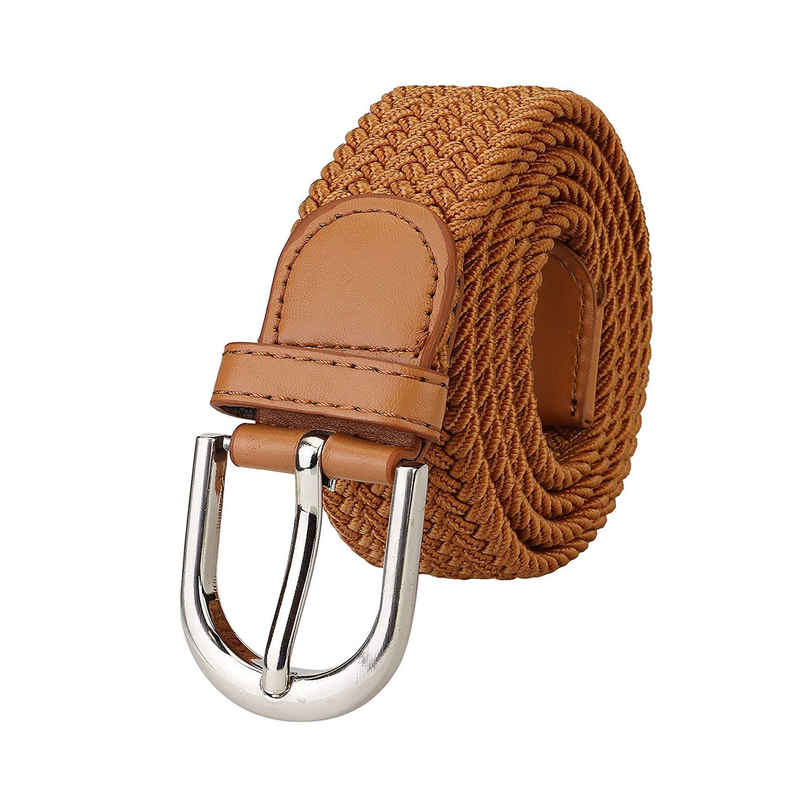Zoro Unisex Solid Woven Fabric Belt | Tan - Free Size