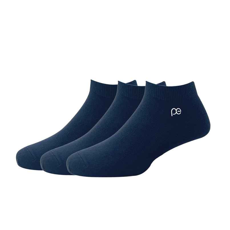 Peter England Men's Solid Cotton Ankle Socks | Navy - Free Size