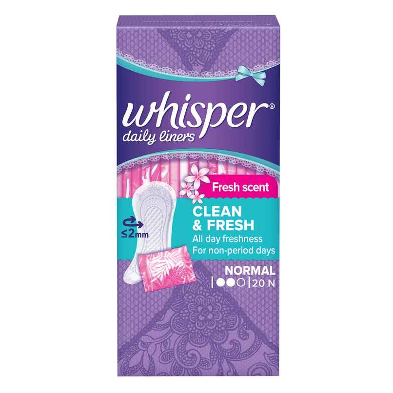Whisper Daily Liners Clean and Fresh Whisper Daily Liners Clean and Fresh
