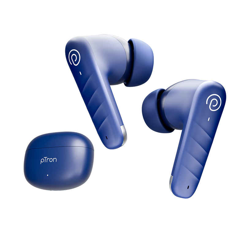 pTron Bassbuds Spark TWS Earbuds w 40hrs Playtime, Clear Calls, Pristine Audio and PX5 | Blue
