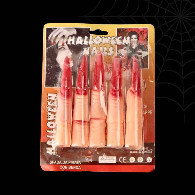 Zombie Witch Fake Fingers | Pack Of 5 | Halloween Special | Festvista Zombie Witch Fake Fingers | Pack Of 5 | Halloween Special | Festvista