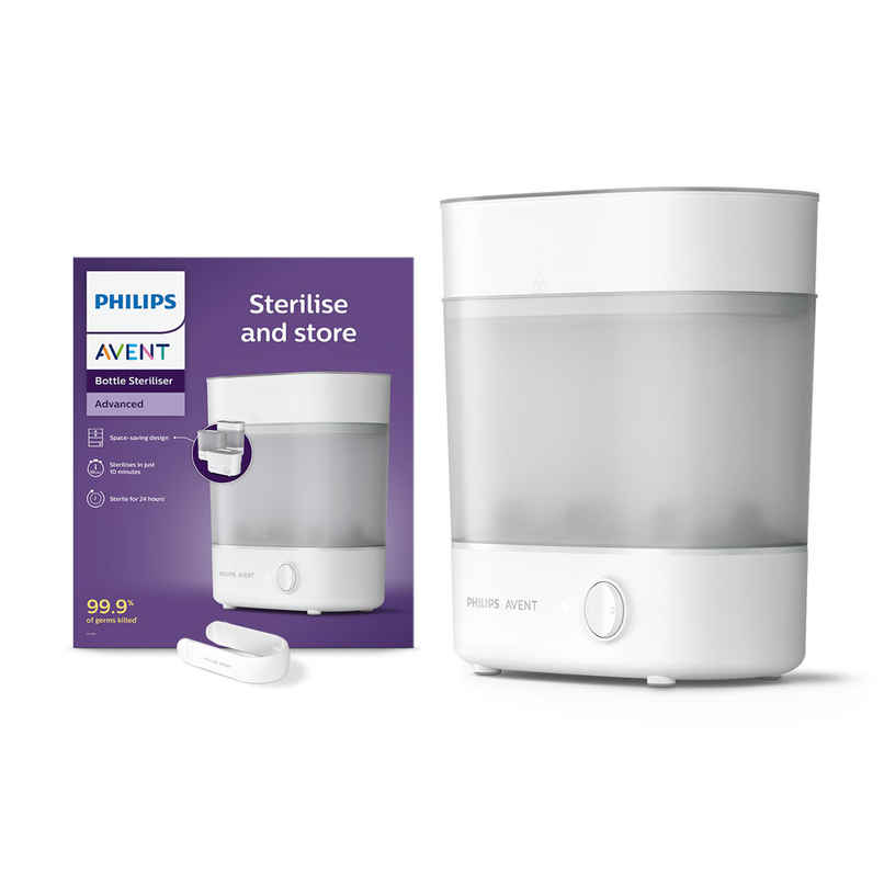 Philips Avent Bottle Sterilizer | Kills 99% Germs | Natural Steam | Stays 24hrs | SCF291/00