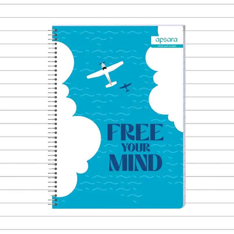 Apsara Spiral Notebook 6Subject 29.7 x 21 400Pages Blue Single Line 60gsm (Covers May Differ)