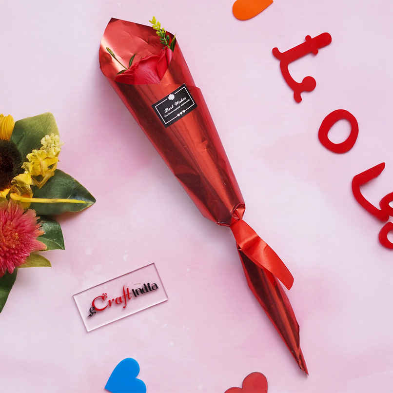 Artificial Red Rose Flower Decorative Showpiece | Ideal for Gifting | eCraftIndia
