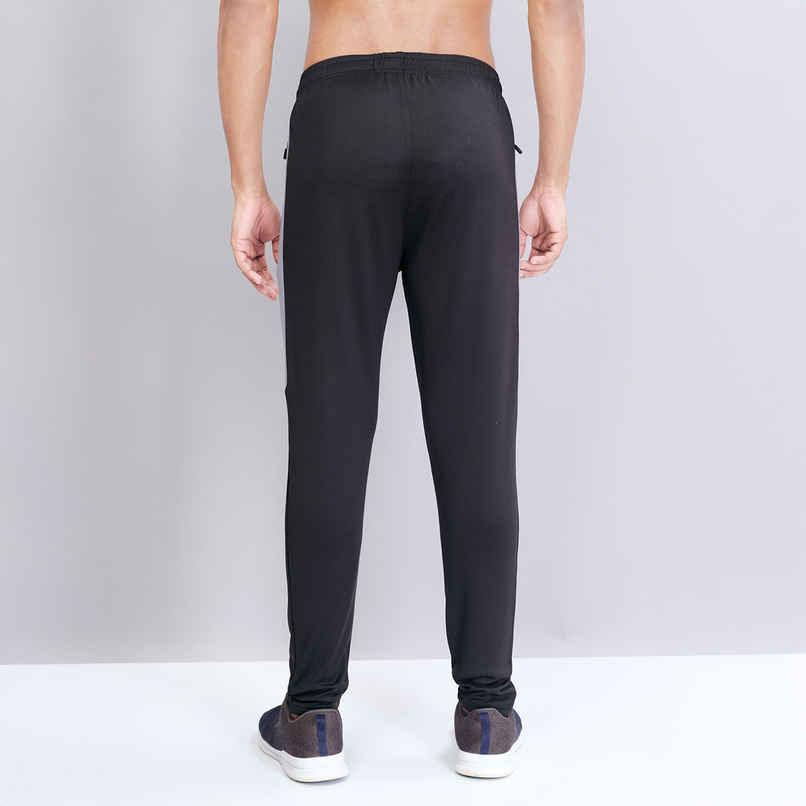 Technosport Men Poly Solid Slim Fit Sports Trackpants with TECHNO DRY | Black | XXL