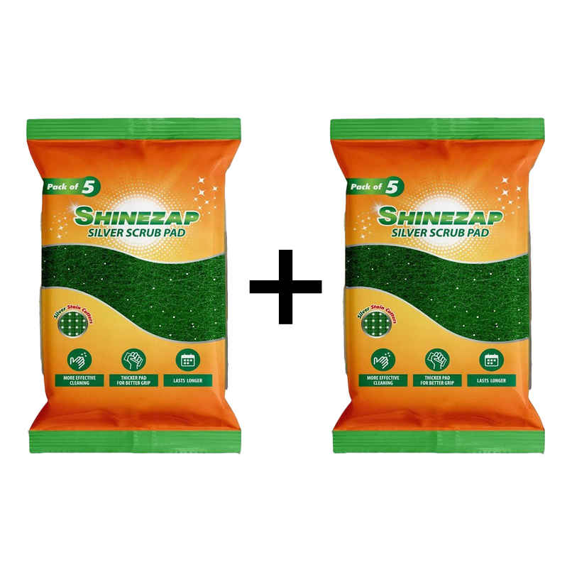 Shinezap Sparkling Silver Scrub Pad Combo