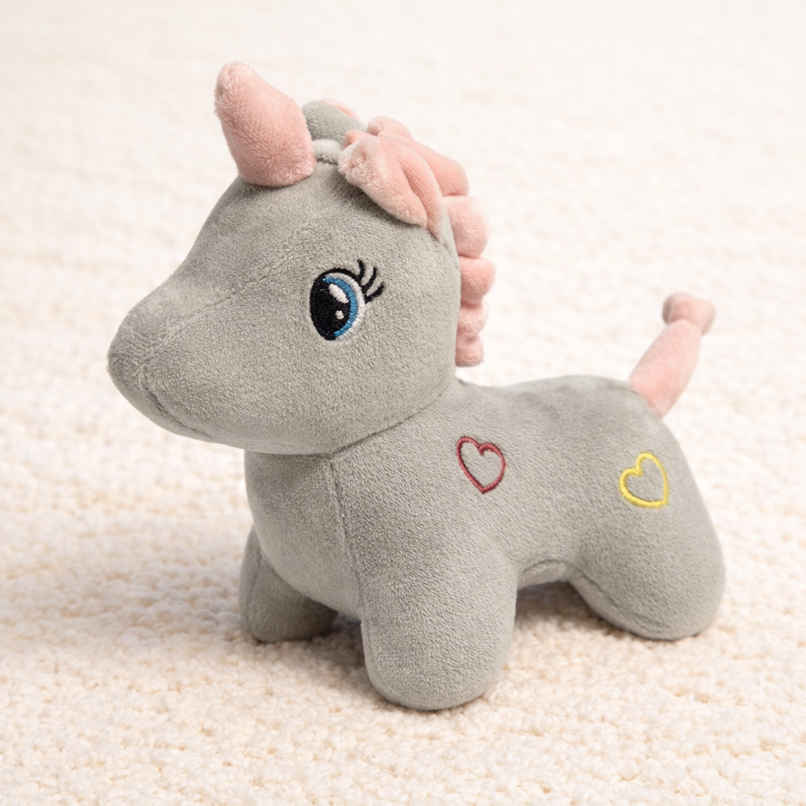 ZooWee Grey and Pink Small Unicorn Plush 17 cm
