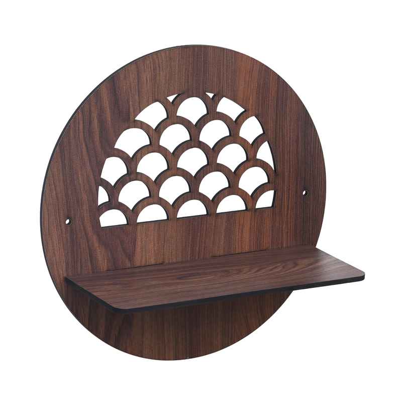 eCraftIndia Brown Round Shape Designer Wooden Wall Shelf eCraftIndia Brown Round Shape Designer Wooden Wall Shelf
