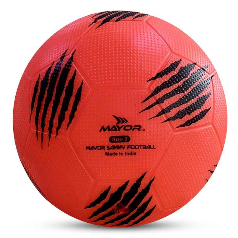 Mayor Sammy Soft Rubber Kids Football for Age Group Below 9 Years | Size 3 (Pack of 1) Red