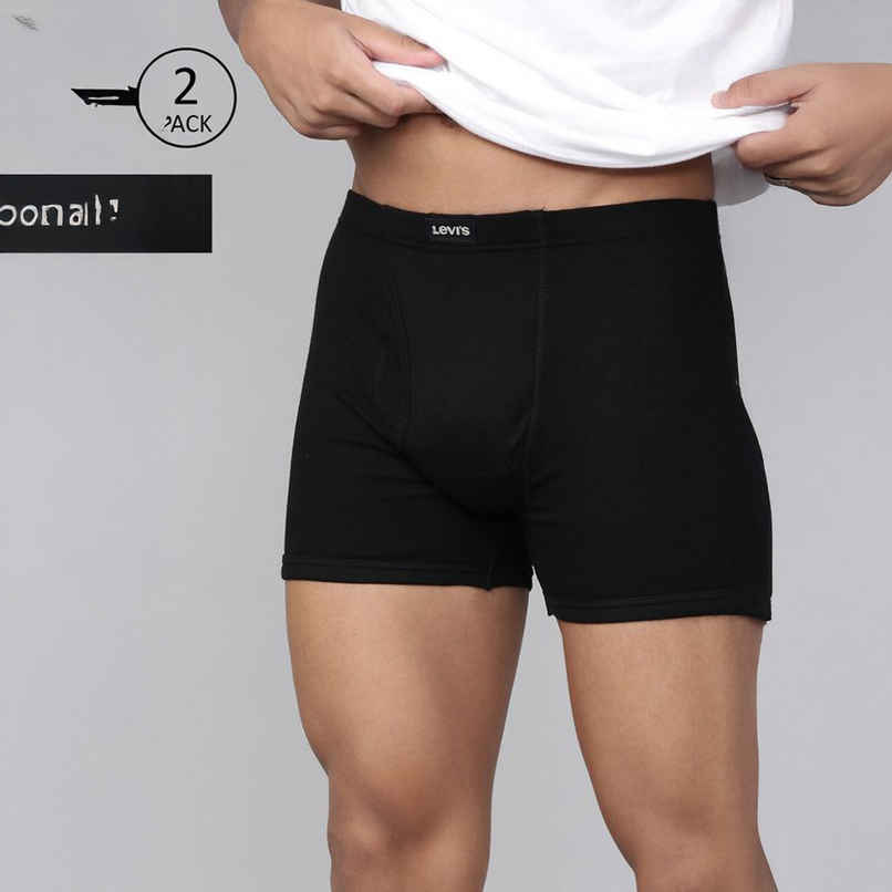 Levi's 010 Men's Comfort Boxer Brief | Comfort & Smartskin Technology | Pack Of 2 | Black,Black | L