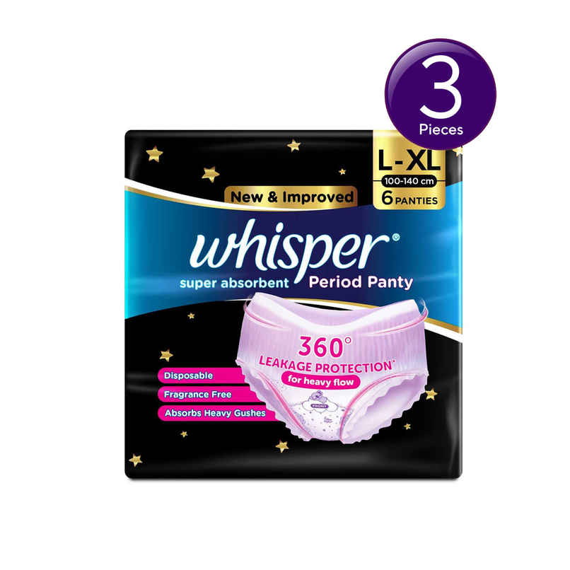 Whisper Super Absorbent Period Panties | L-XL Combo  
