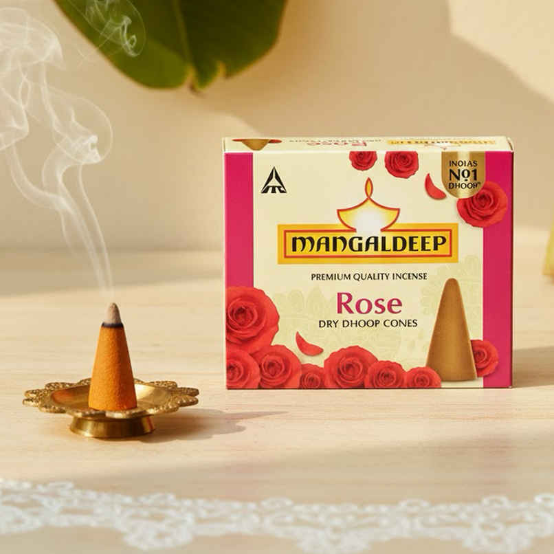 Mangaldeep Dry Dhoop Cone | Rose Mangaldeep Dry Dhoop Cone | Rose