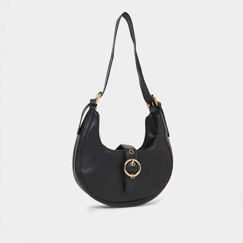 Styli Women's Buckle Detail Shoulder Bag | Black