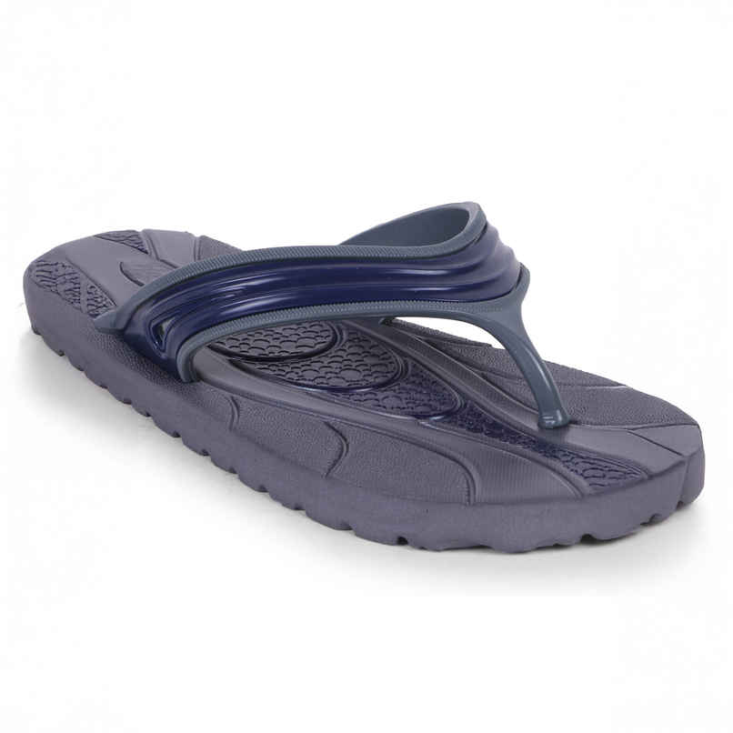 Action Men's Ong-19 Slippers | Evening Walk | Bathroom | Room Slippers | Dark Grey and Navy Blue - UK 8