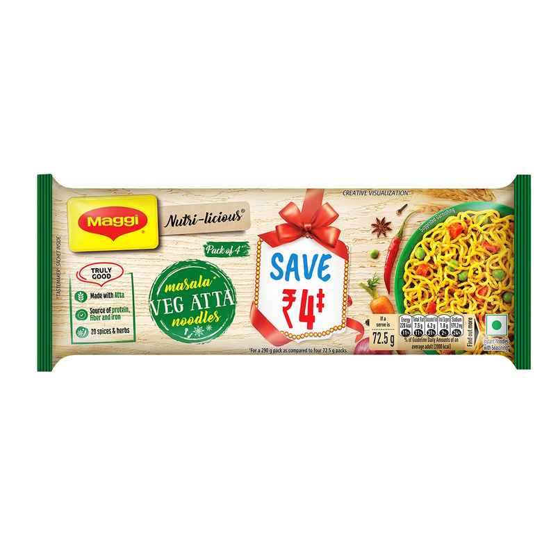 Maggi Nutri-licious Masala Veg Atta Noodles, Instant Noodles