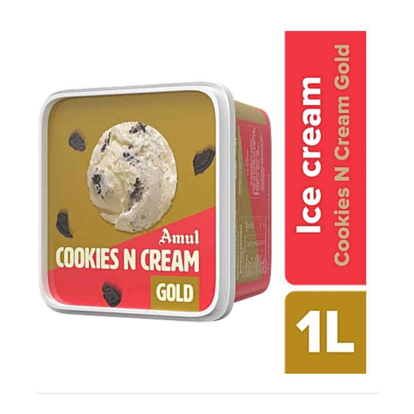 Amul Gold Cookies & Cream Ice Cream Tub | Smooth & Indulgent Amul Gold Cookies & Cream Ice Cream Tub | Smooth & Indulgent