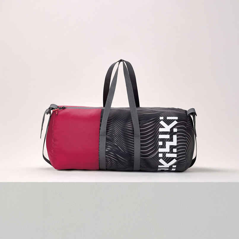 Wildcraft Unisex Color Block Polyester Duffel Bag | Black and Red - 23 cm