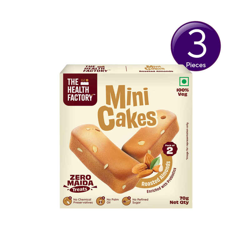 The Health factory Zero Maida Mini Cakes | Roasted Almonds Combo  