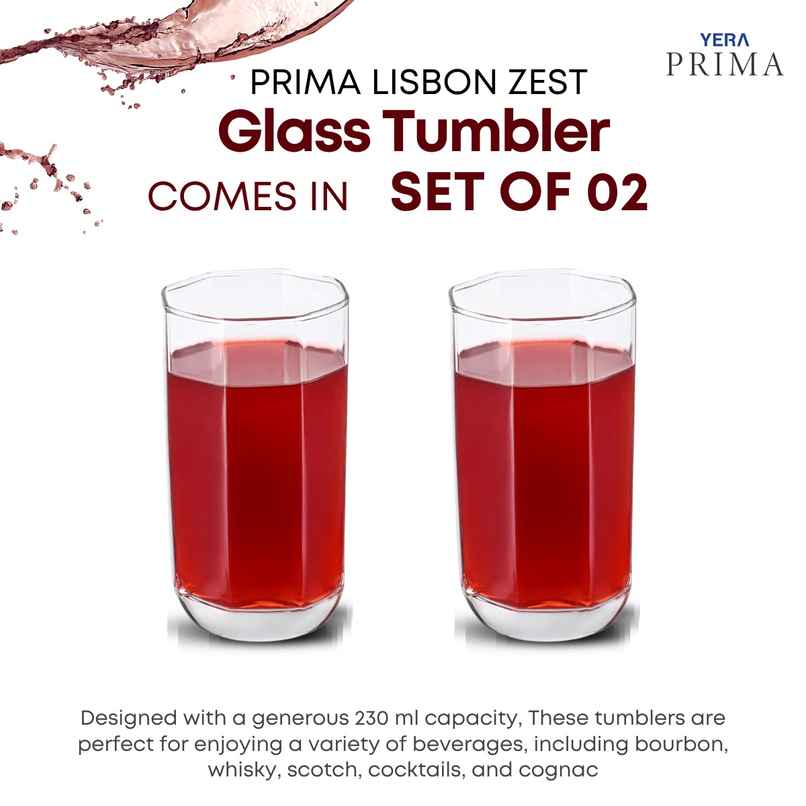 YERA GLASSWARE Prima Water Tumbler | Durable & Stylish