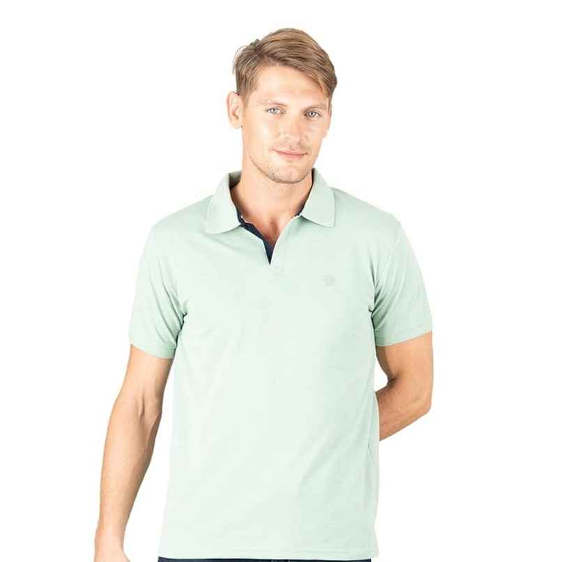 Lux Cozi Men's Solid Cotton Polo T-shirt | Mint Green - M