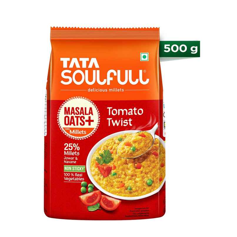 Tata Soulfull Masala Oats+ | Tomato Twist | 25% Millets | Real VEGgies