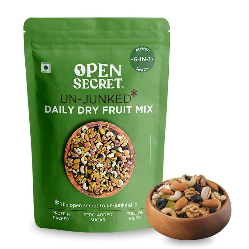 Open Secret Premium Panchmeva Dry Fruit Mix |6 Superfood in 1 Mix - Cashews, Almonds, Walnuts, Pista, Raisins |High Protein