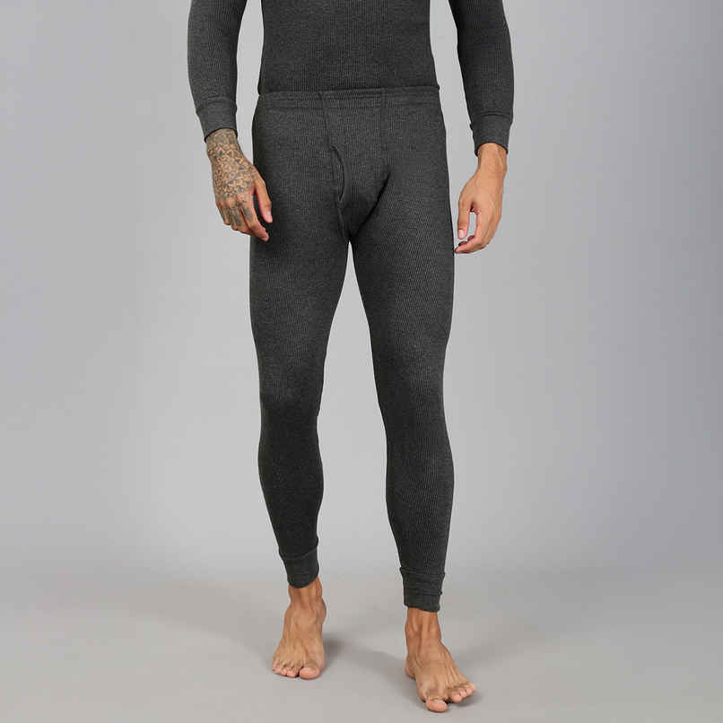 Lux Cozi Men's Heatek Thermal Comfort, Stretchable & Super Warm Trouser | Black Melange-95