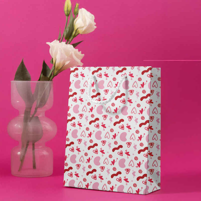 Multicolor Hearts Gift Bag | 14 x 10 inch | Mad Over Prints