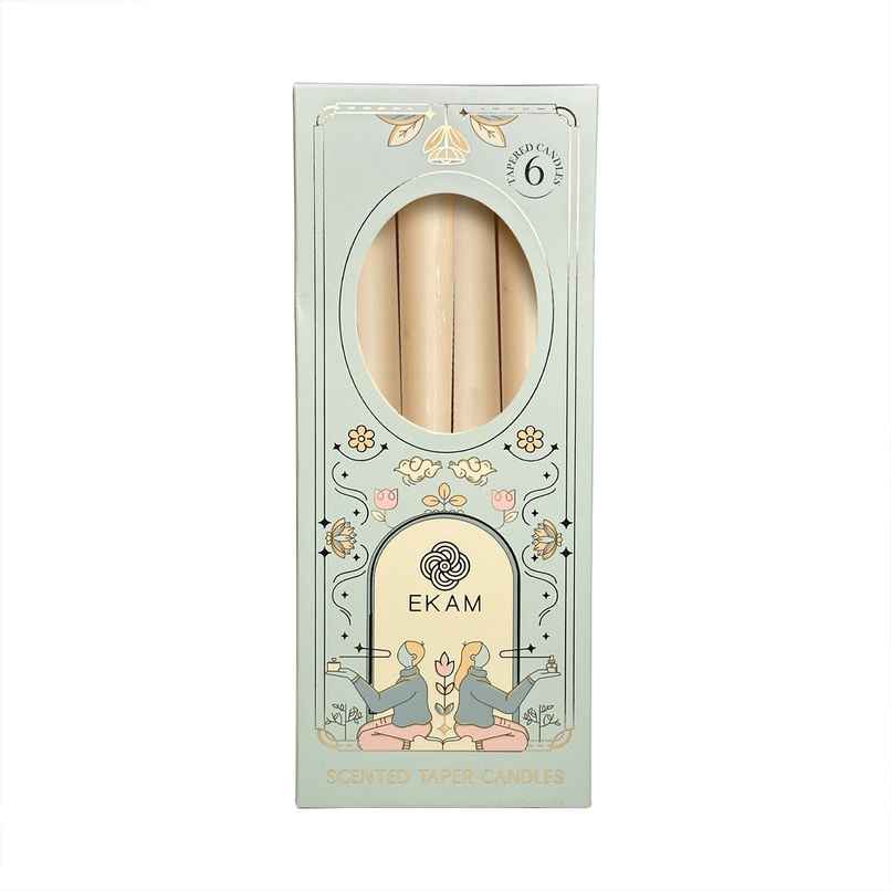 Ekam Scented Taper Candle Gift Set | Ivory Colour