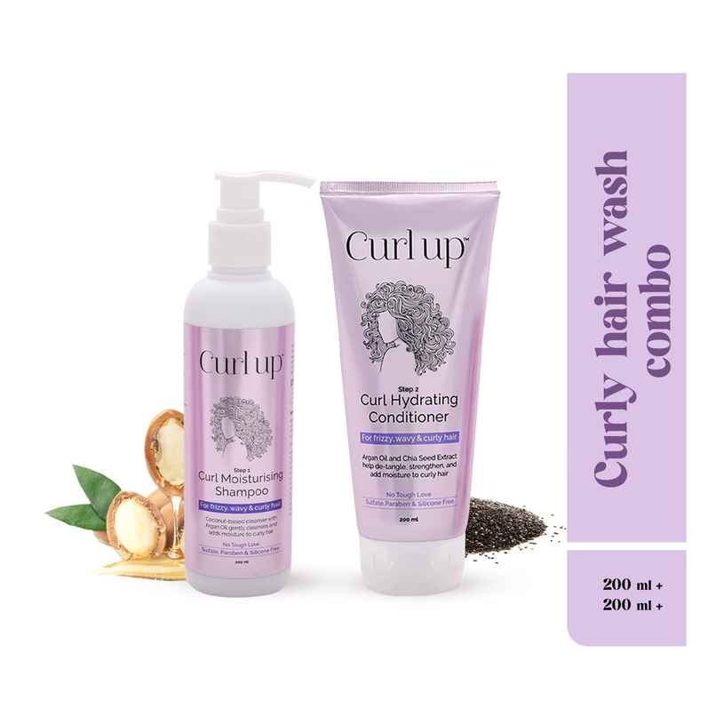 Curl Up Hair Wash Combo With Curly Hair Shampoo And Conditioner | For Frizzy Wavy & Curly Hair