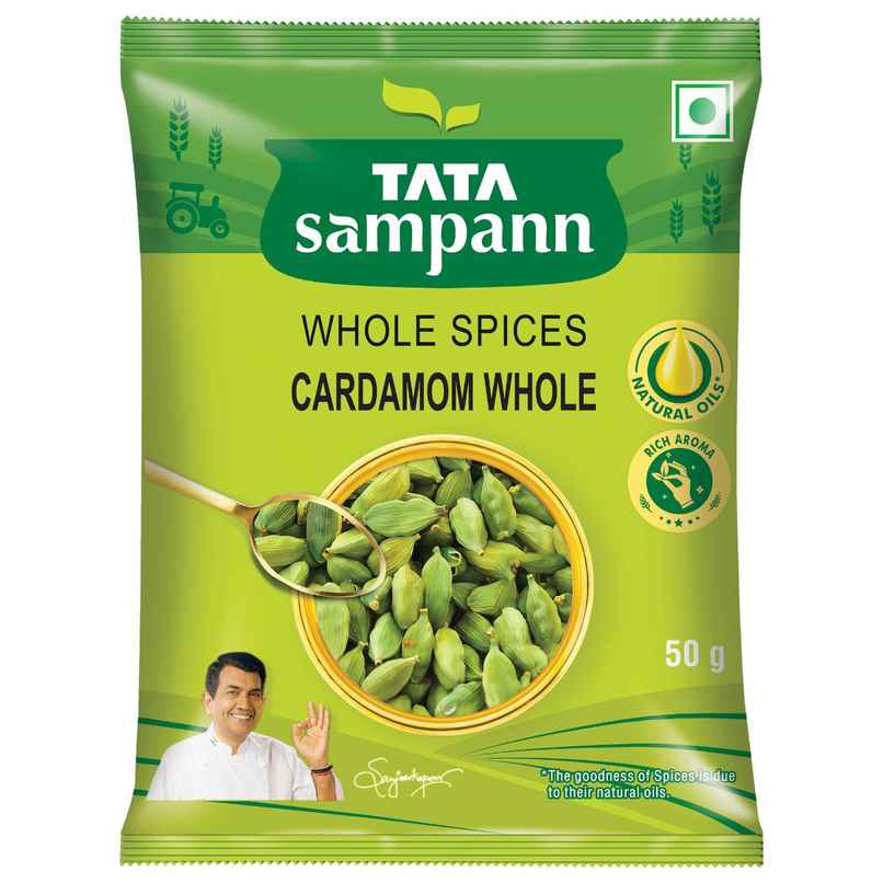 Tata Sampann Cardamom Whole, Sweet Aroma & Rich Flavour