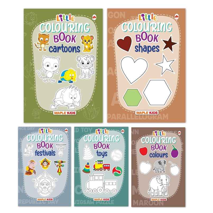 Little Colouring Books For Kids - Set Of 5 | Gift For Painting | Drawing | Age 3-6 Little Colouring Books For Kids - Set Of 5 | Gift For Painting | Drawing | Age 3-6