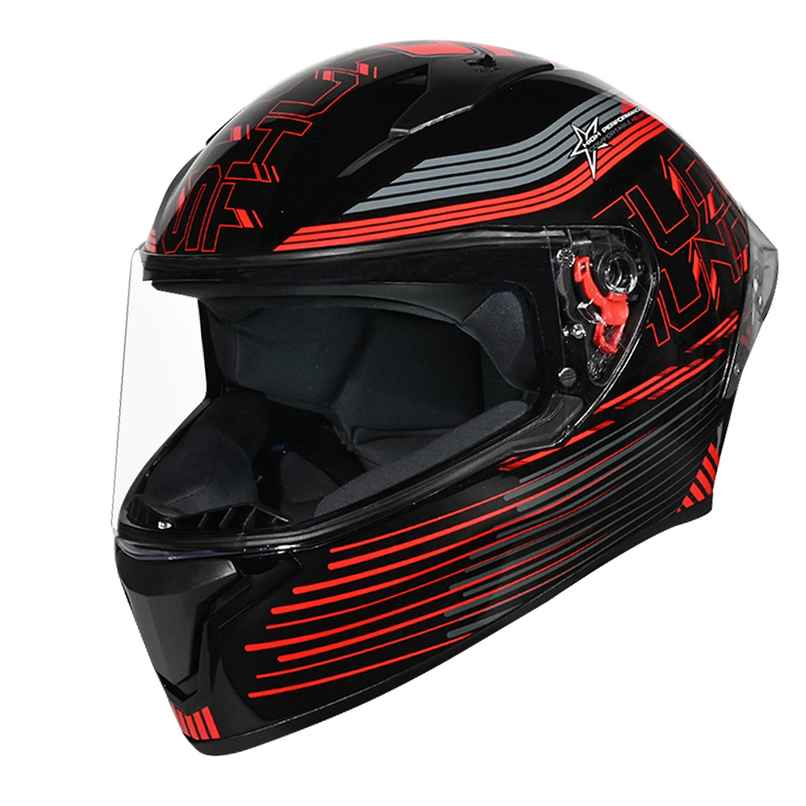 Studds Thunder D11 Full Face Helmet with Spoiler |Black Red - XL Studds Thunder D11 Full Face Helmet with Spoiler |Black Red - XL