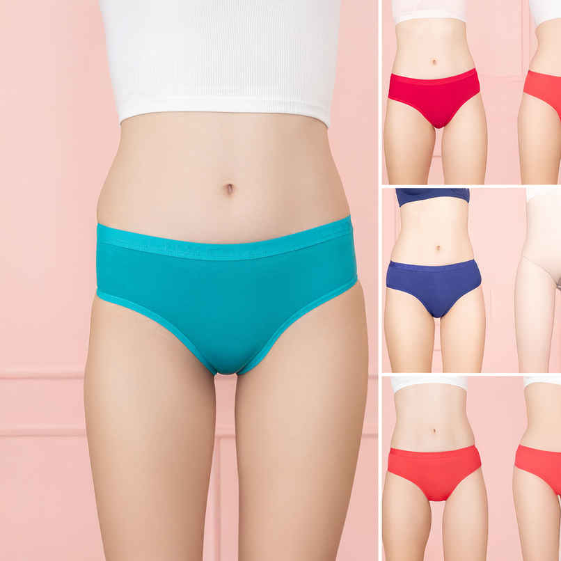 Lux Cozi Her Pure Cotton Hipster Panty | Multicolor | Size-90 | Pack Of 4