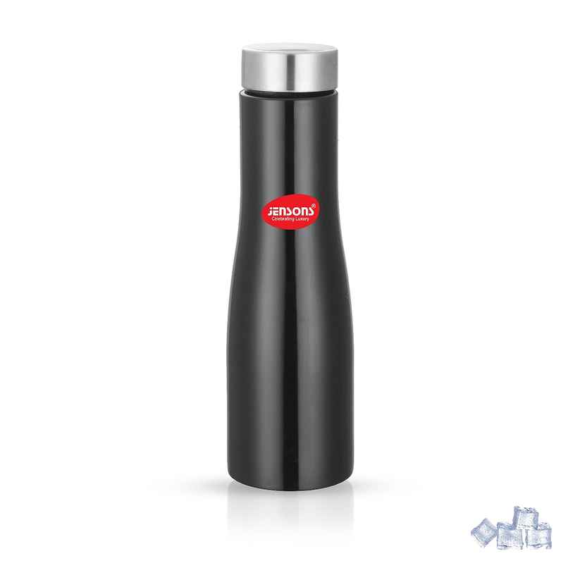 Jensons Stainless Steel Single Wall Flora 1 Bottle Liter | Black | 1 L