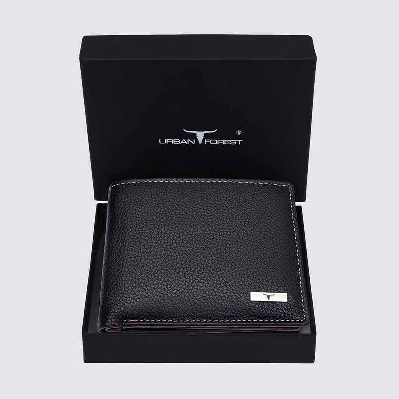 Urban Forest Men's Kyle Leather Wallet | Black & Redwood Urban Forest Men's Kyle Leather Wallet | Black & Redwood