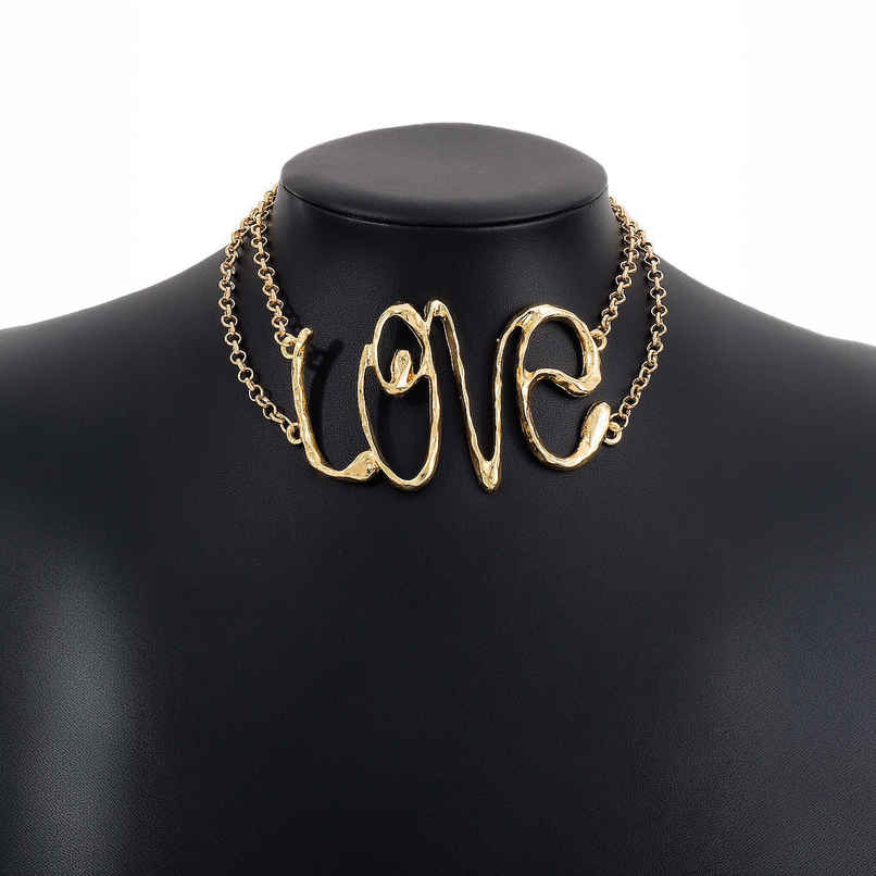Just Lil Things Gold 'LOVE' Statement Necklace | jltn0697 Just Lil Things Gold 'LOVE' Statement Necklace | jltn0697