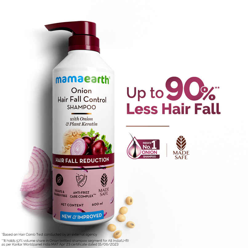 Mamaearth Onion Shampoo For Hair Fall Control & Hair Growth With Onion & Plant Keratin