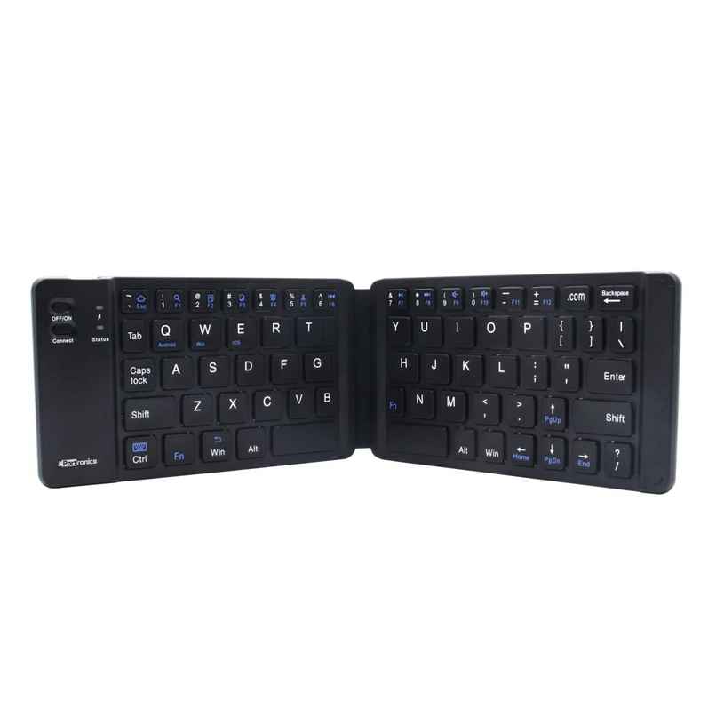 Portronics Chicklet Foldable QWERTY Keyboard, Mini Pocket Sized, Rechargeable, Bluetooth Wireless, One Touch Connect Button, for iOS, Android and Windows Tabs, Smartphones - Black Portronics Chicklet Foldable QWERTY Keyboard, Mini Pocket Sized, Rechargeable, Bluetooth Wireless, One Touch Connect Button, for iOS, Android and Windows Tabs, Smartphones - Black