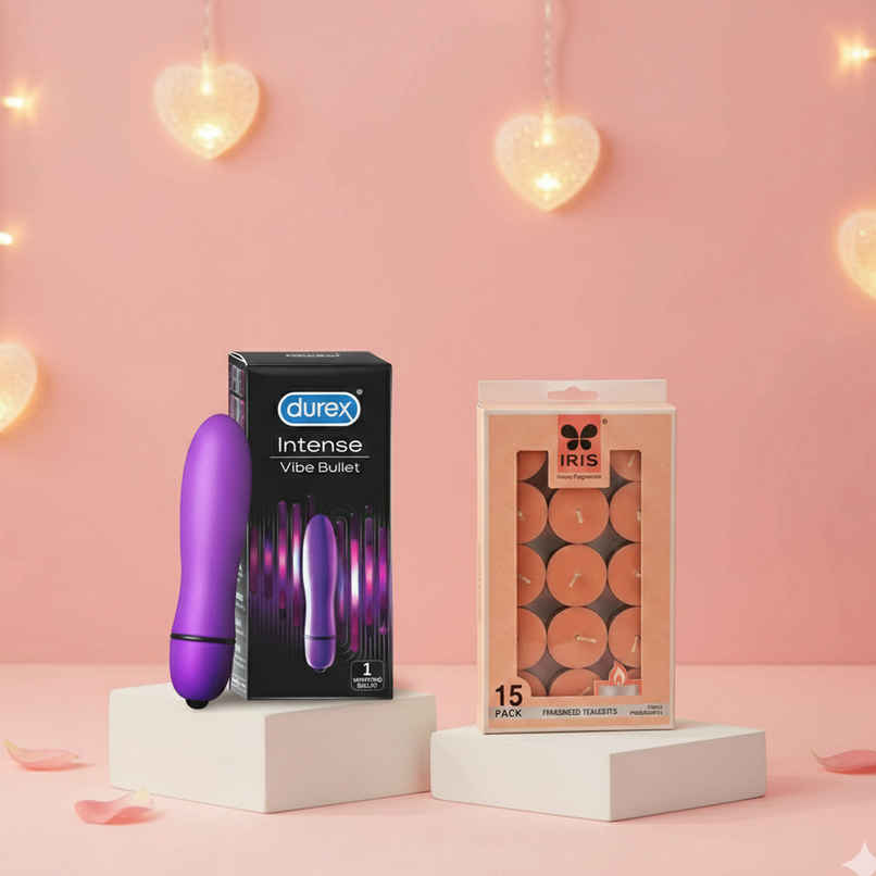 Durex Intense Vibe Bullet  (1pc) & Iris Fragranced Tealight Candles  (15pcs) Combo